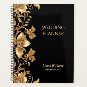 Gold Black Ornate Floral Planner