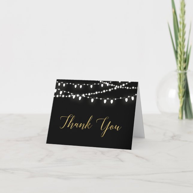 Gold & Black | Party Thank You Note Card (Front)