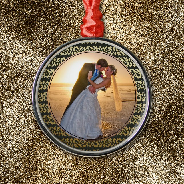 Gold Black Pattern Frame Photo Template Metal Tree Decoration (Creator Uploaded)