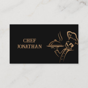 Gold & Black Personal Chef Catering Business Card