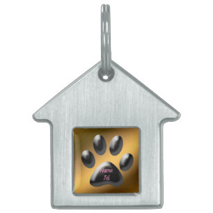 Gold Black Pet ID Tag