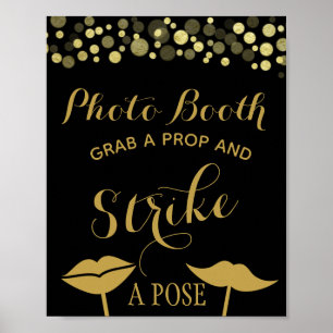 Gold & Black Photo Booth party or wedding sign