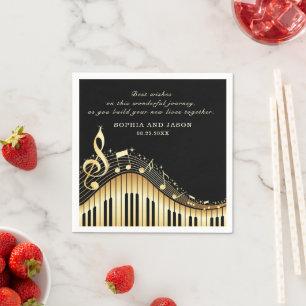 Gold & Black Piano Napkins