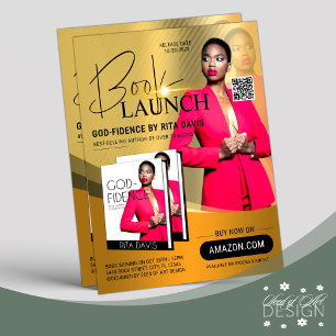 Gold & Black Professional Book Launch Release Ad Flyer
