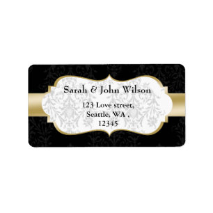 gold black  ,return address label