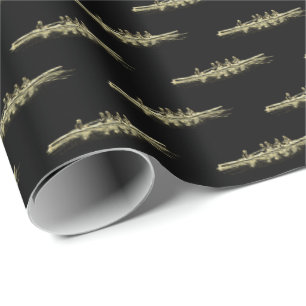 Gold Black Rowing Rowers Crew Team Water Sports Wrapping Paper