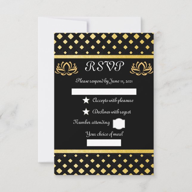 Gold-black RSVP Card (Front)