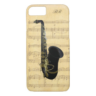Gold Black Saxophone Sheet Music iPhone 8/7 Case