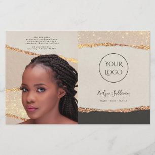 Gold Black Shimmer Paper Bifold Brochure