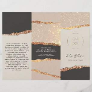 Gold black shimmer paper brochure