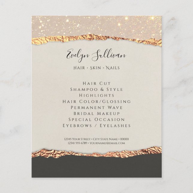Gold Black Shimmer Paper Flyer (Front)