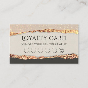 Gold black shimmer paper loyalty card