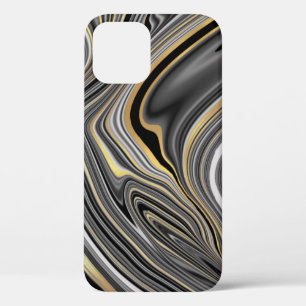 Gold black silver agate liquid marble Case-Mate iP iPhone 12 Pro Case