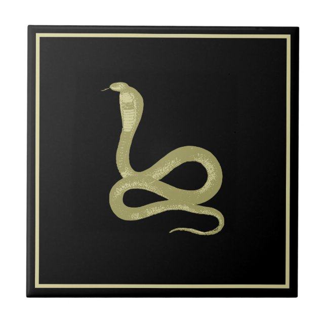 Gold & Black Snake Tile (Front)