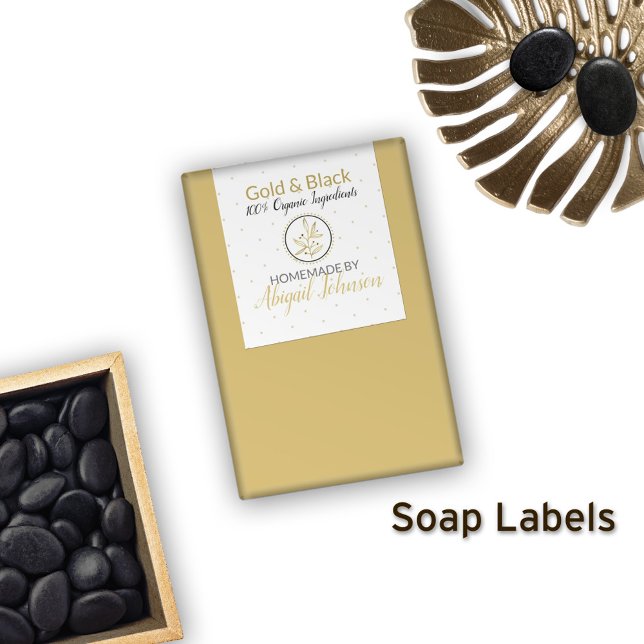 Gold & Black Soap Artisan Handmade Homemade Label (Creator Uploaded)
