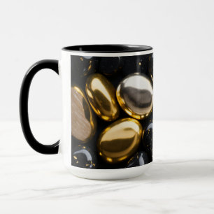 Gold black stone mug