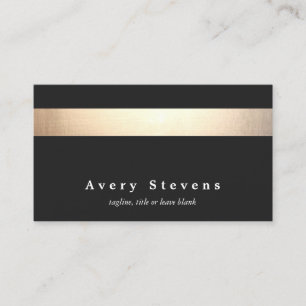 Gold Black Striped Modern Stylish Beauty Salon Business Card