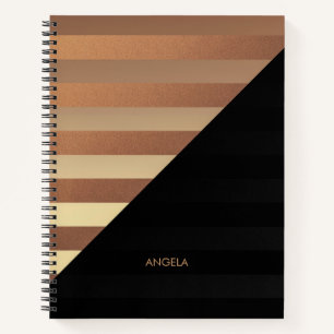 Gold Black Stripes Notebook