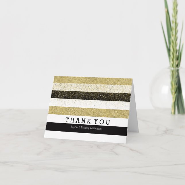 Gold Black Stripes Thank you (Front)