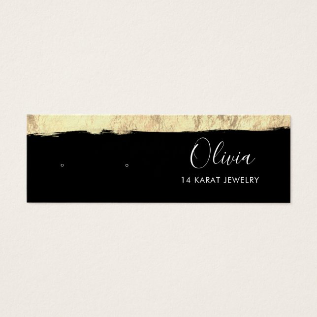 Gold Black Stud Earring  Display Card (Front)