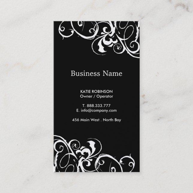 Gold & Black Stylish Business Cards (Front)
