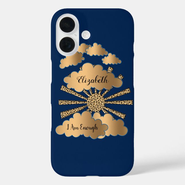 Gold Black Stylish Elegant Script Chic Personalise Case-Mate iPhone Case (Back)