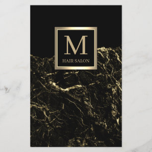 Gold black stylish hair salon