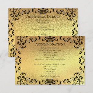 Gold & Black Swirl Gothic Wedding Enclosure Card