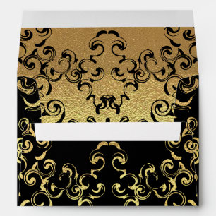 Gold & Black Swirl Gothic Wedding Envelope