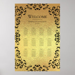Gold & Black Swirl Gothic Wedding Poster