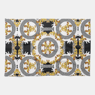 Gold black tea towel