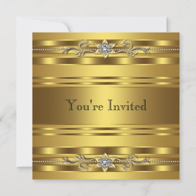 Gold Black Tie Party Corprate Business Event Invitation (Front)