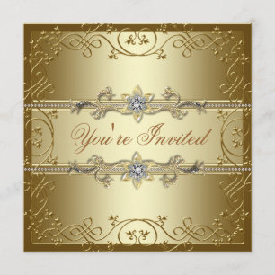 Gold Black Tie Party Invitation