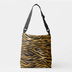 Gold & Black Tiger Stripe Crossbody Bag