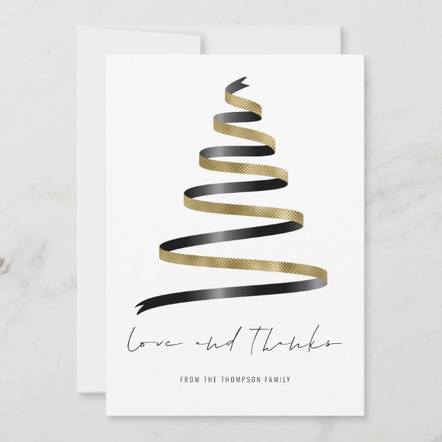 Gold Black Tree 2026 Calendar Love Thanks  Card (Front)