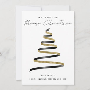 Gold Black Tree 2026 Calendar Merry Christmas Holiday Card