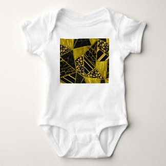 Gold Black Triangle Texture Illusion Baby Bodysuit
