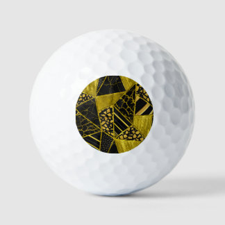 Gold Black Triangle Texture Illusion Golf Balls