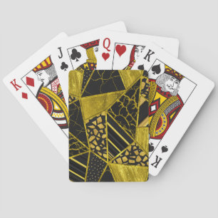 Gold Black Triangle Texture Illusion Playing Cards