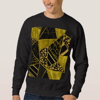 Gold Black Triangle Texture Illusion Sweatshirt
