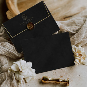 Gold & Black Velvet Print (Not Real) Envelope