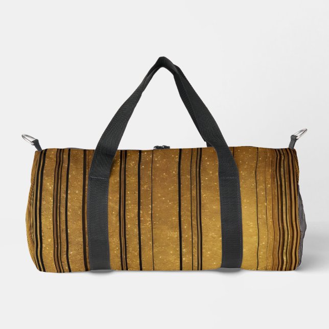 Gold Black Vintage Art Deco Trendy Collection Duffle Bag (Front)