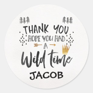 Gold Black Watercolor Wild One Wild Time Sticker