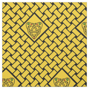Gold/black weave, diamond, Celtic heartknot Fabric