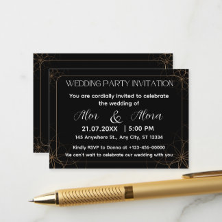 Gold Black Wedding Invitation