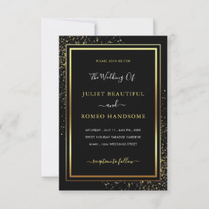 Gold Black Wedding Invitation Your Font and Colors