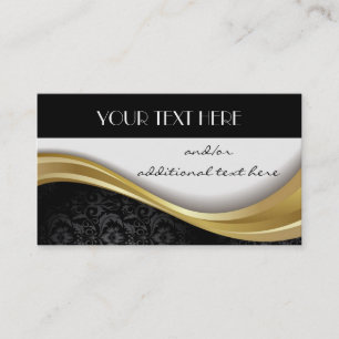 Gold, Black & White Business Card