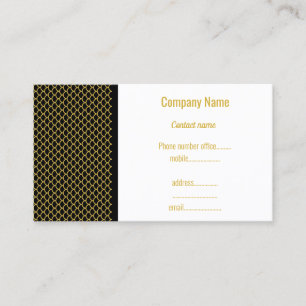 GOLD BLACK WHITE MERMAID THEME TRIM BUSINESS CARD