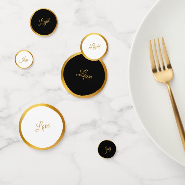 Gold Black White Table Confetti (Group)