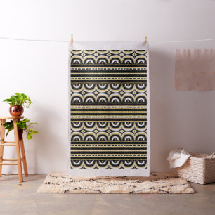 Gold Black White Tribal Humps African Fabric